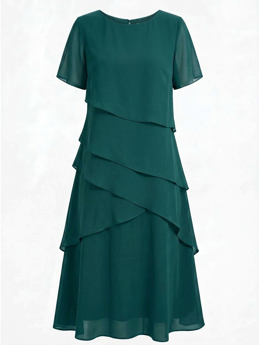 Annette Chiffon Tiered Midi Dress