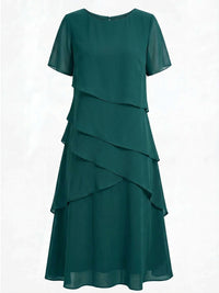 Annette Chiffon Tiered Midi Dress