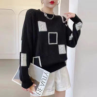 Tuva Oversized Patchwork Knit Sweater