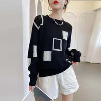Tuva Oversized Patchwork Knit Sweater