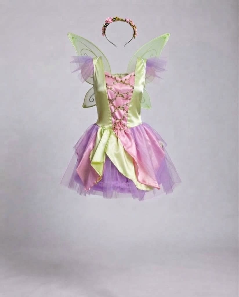 Jocelyn Fairy Costume Satin Tutu Party Mini Dress_4