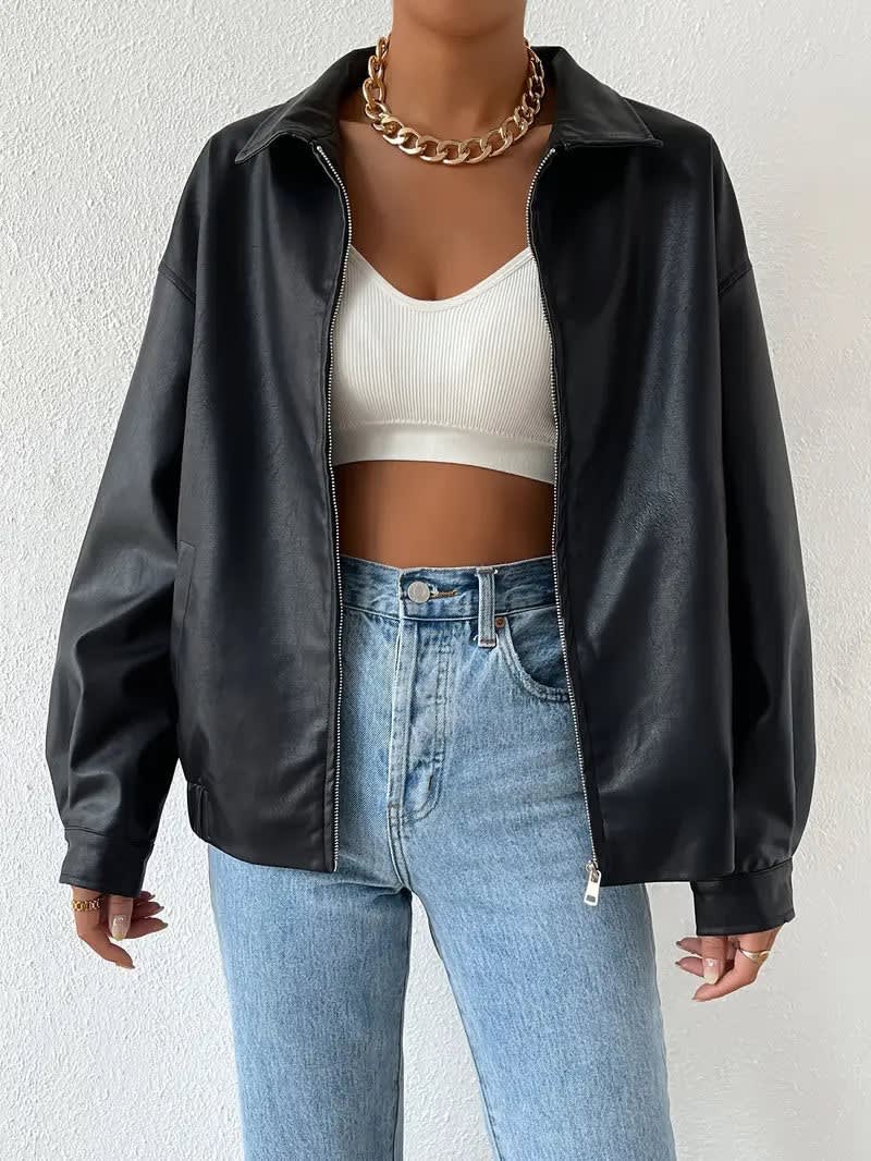Jemma Oversized Faux Leather Jacket