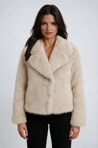 Vivianne Faux Fur Shawl Collar Coat