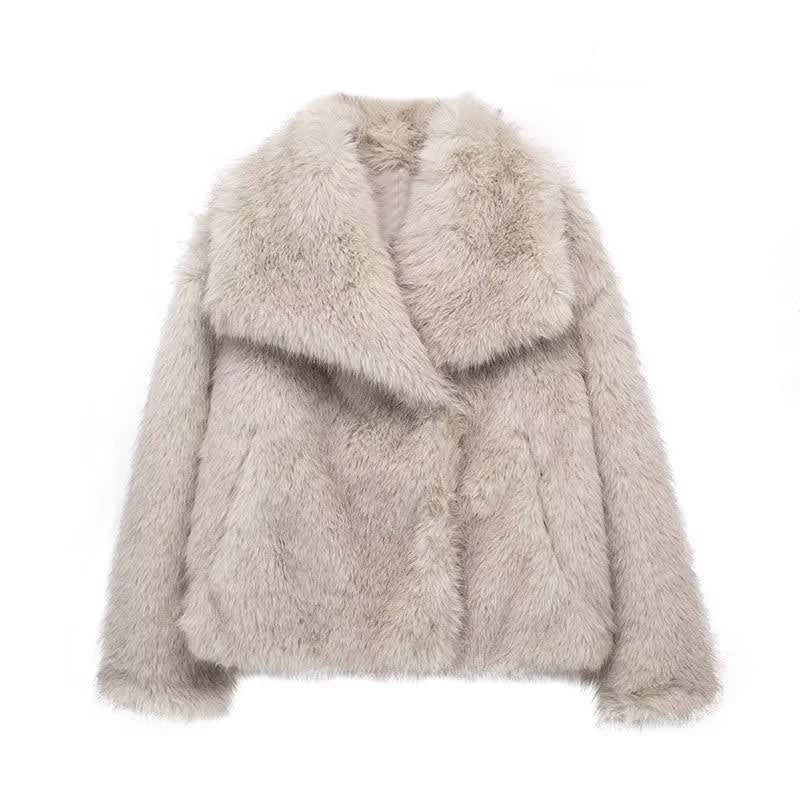 Vivianne Faux Fur Shawl Collar Coat