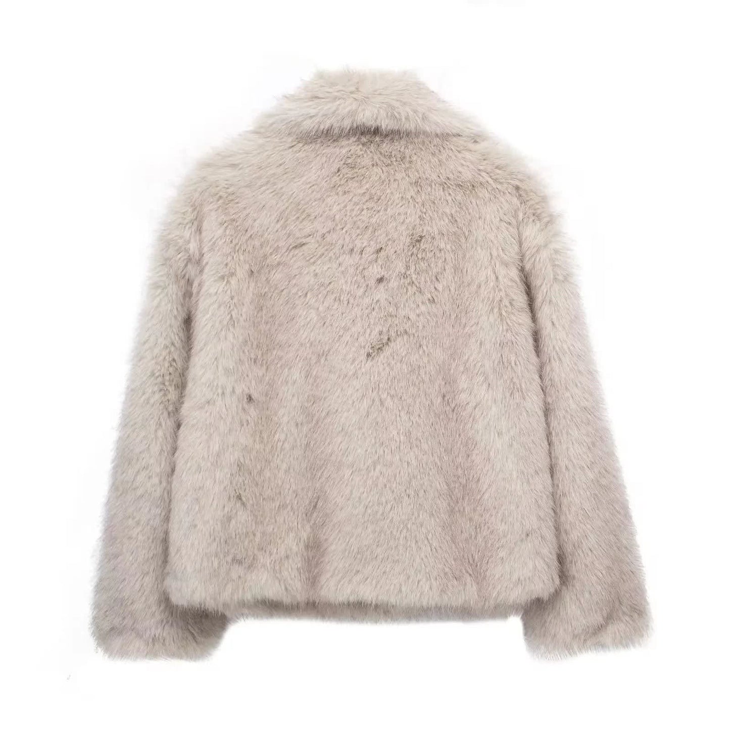 Vivianne Faux Fur Shawl Collar Coat_3