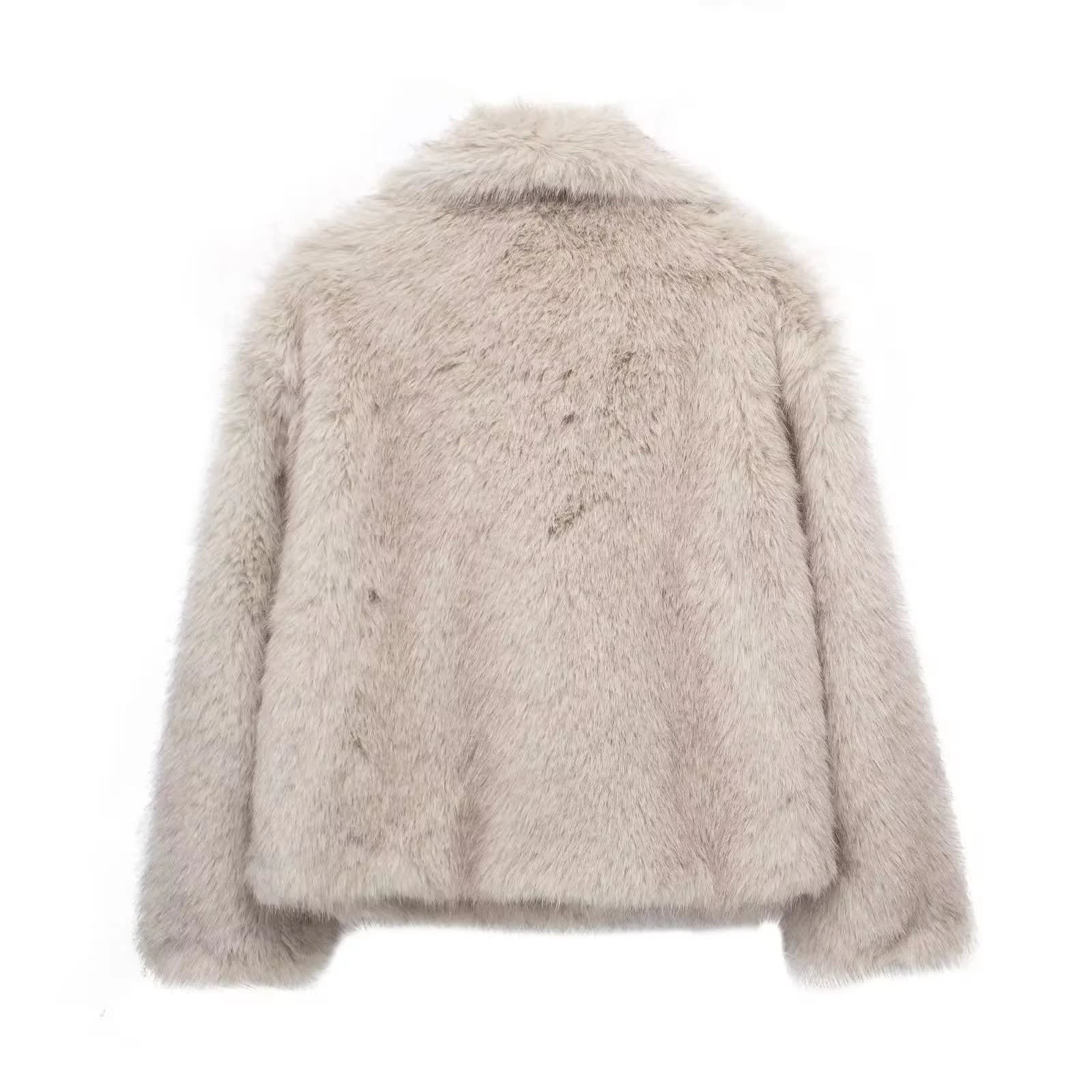 Vivianne Faux Fur Shawl Collar Coat