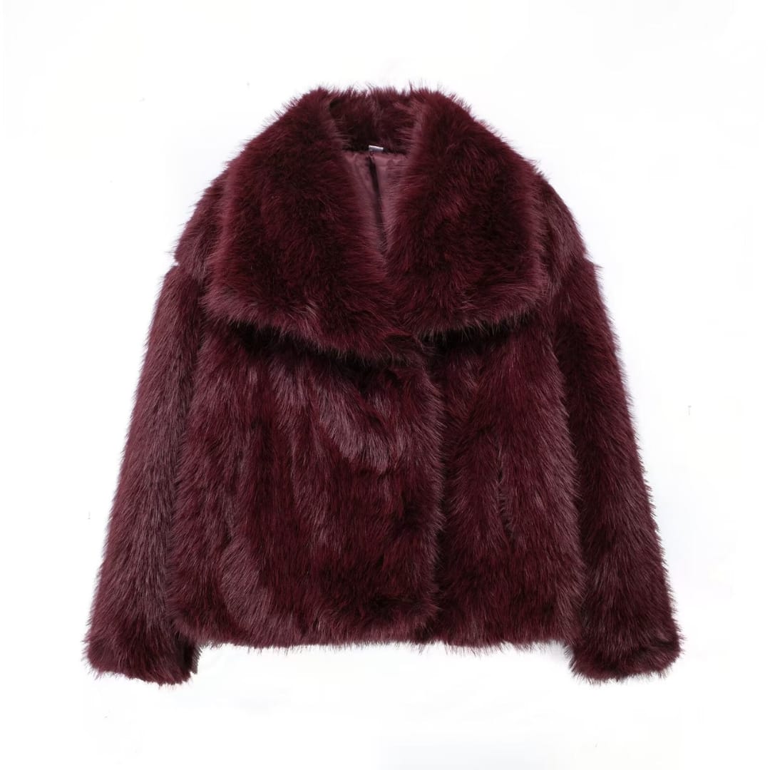 Vivianne Faux Fur Shawl Collar Coat_4