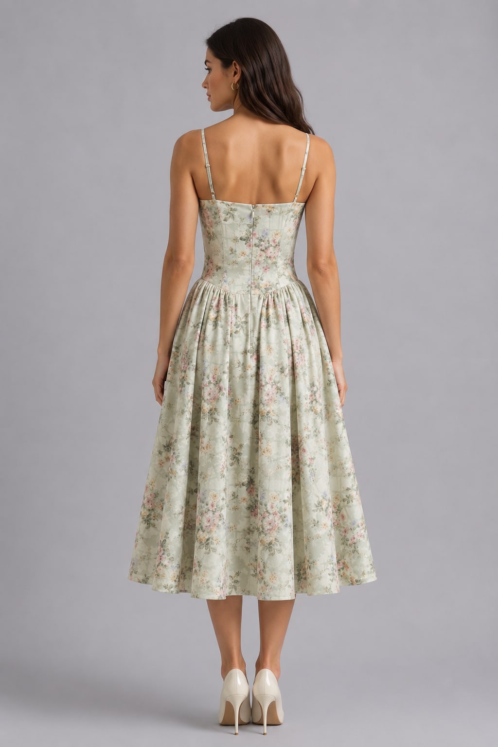 Marguerite Floral Corset Midi Dress_2