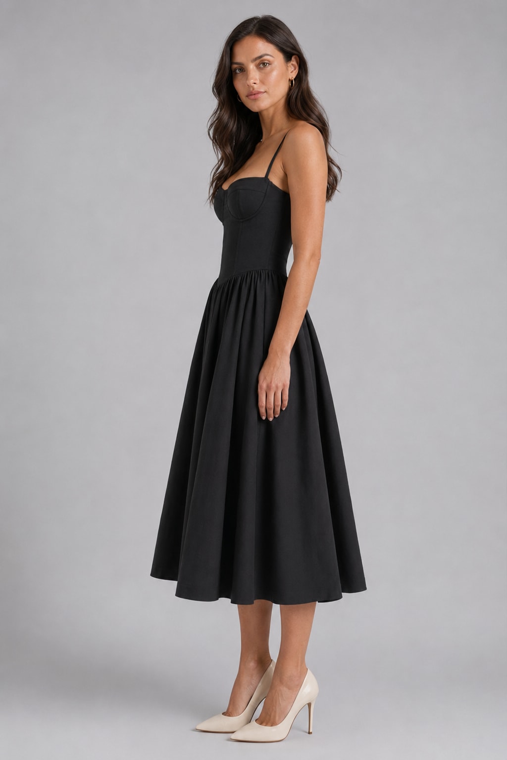 Marguerite Floral Corset Midi Dress