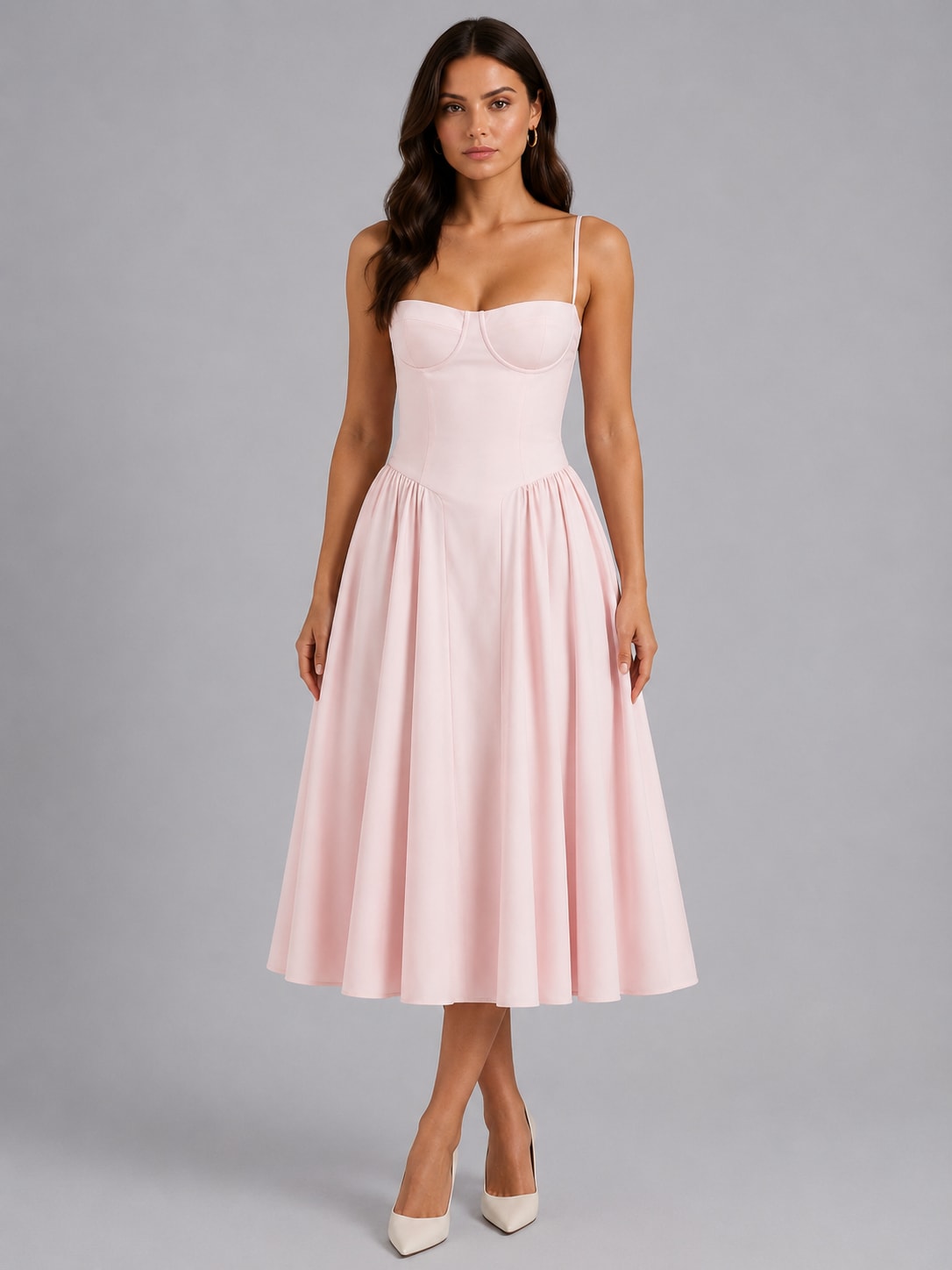 Marguerite Floral Corset Midi Dress_8