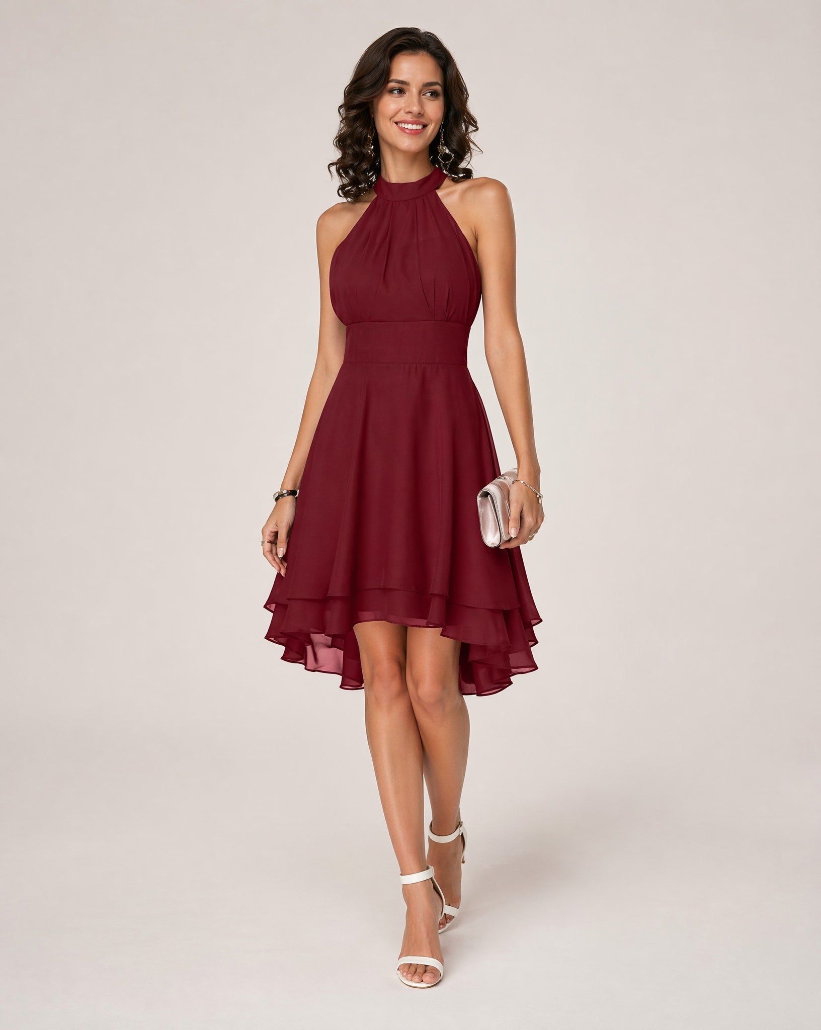 Bly Chiffon Halter Midi Dress