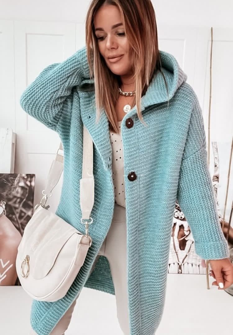 Acacia Chunky Knit Hooded Cardigan