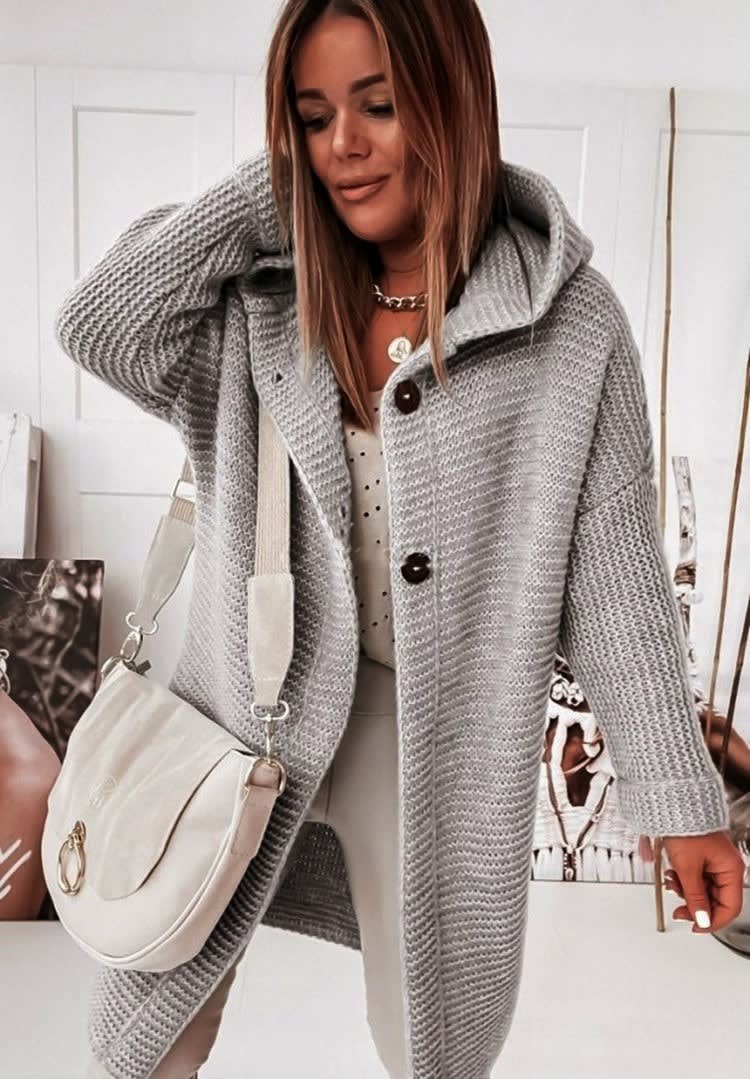 Acacia Chunky Knit Hooded Cardigan