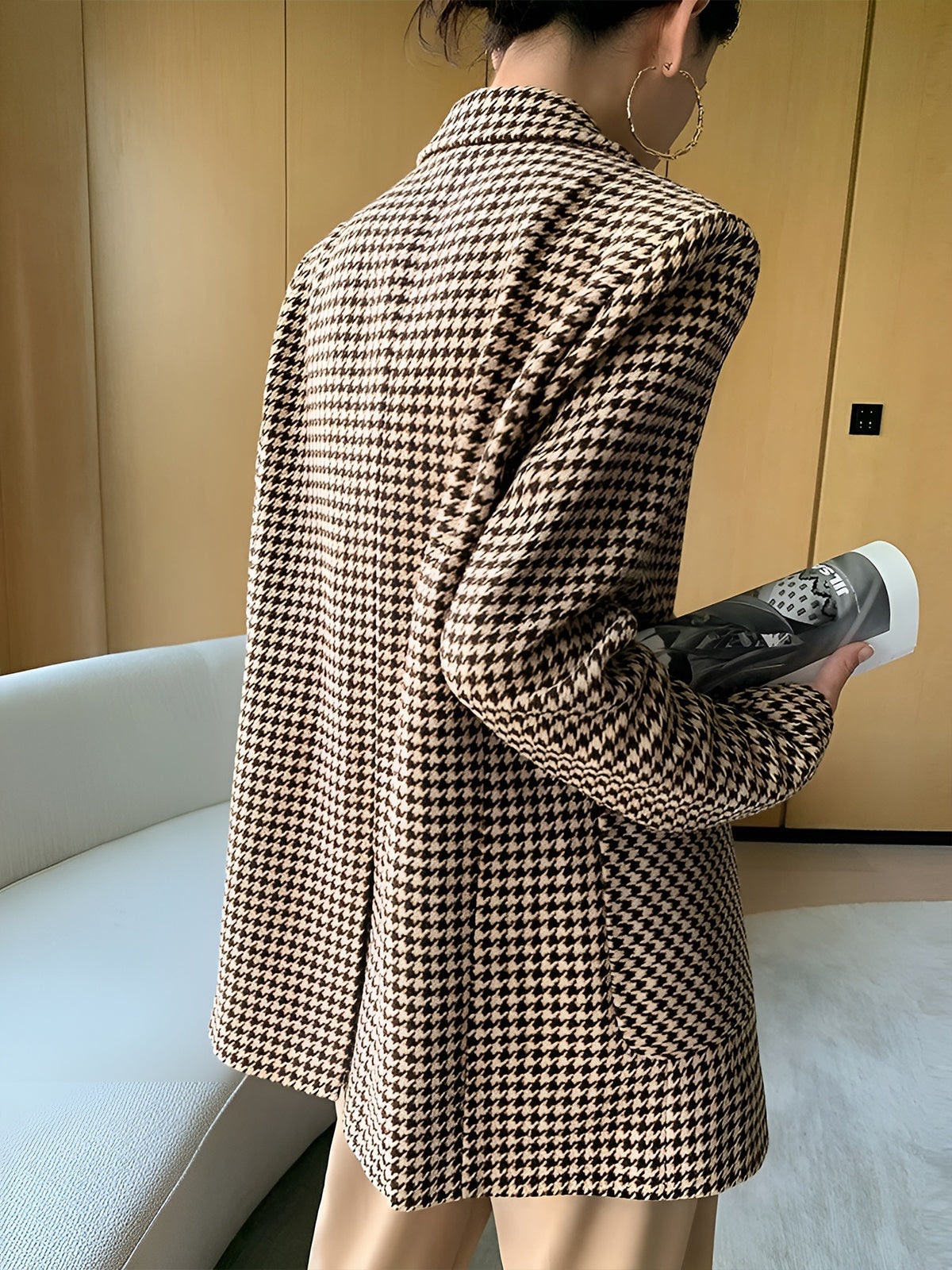 Haven Houndstooth Belted Blazer_3