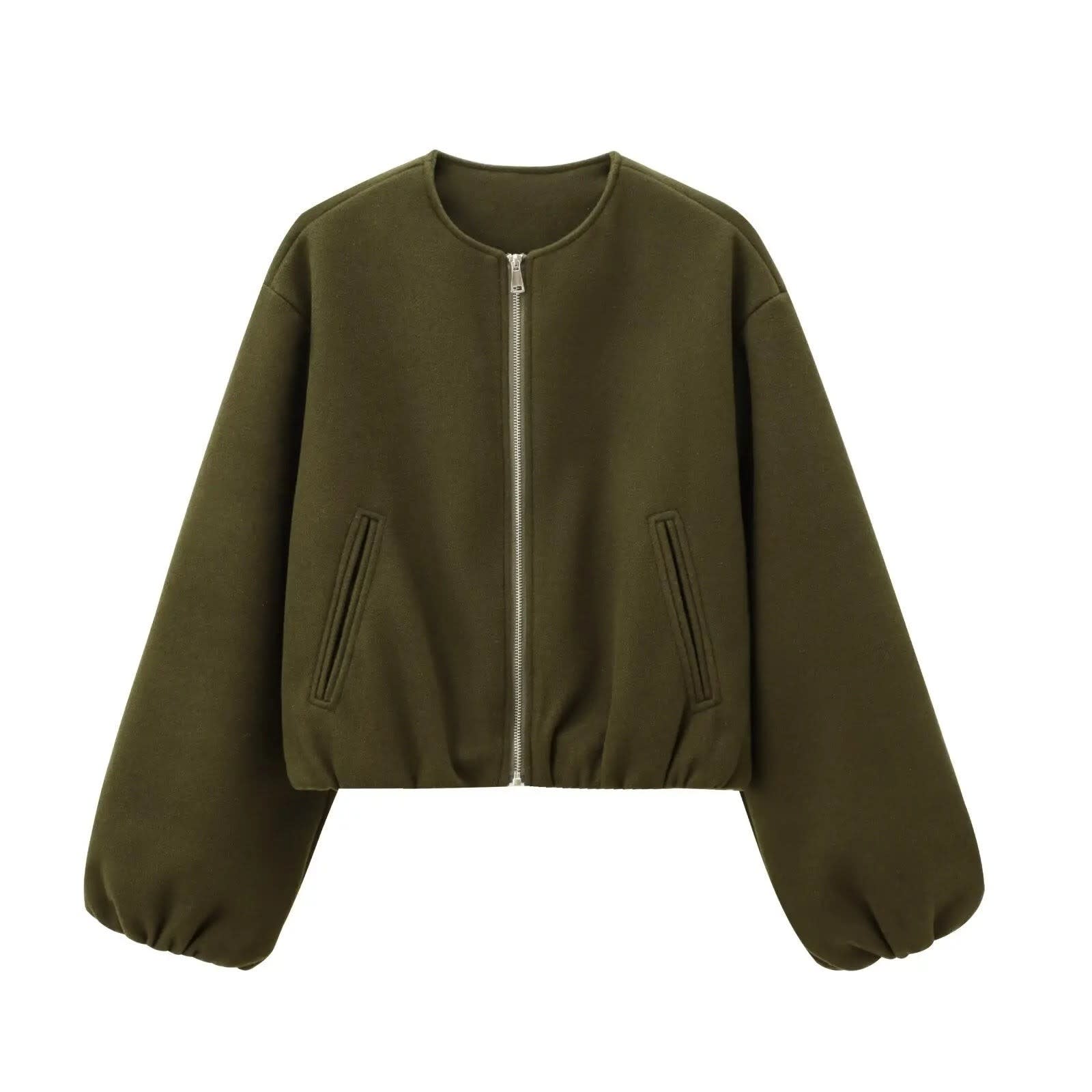 Zenaide Lightweight Cropped Bomber Jacket