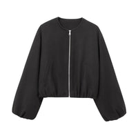 Zenaide Lightweight Cropped Bomber Jacket