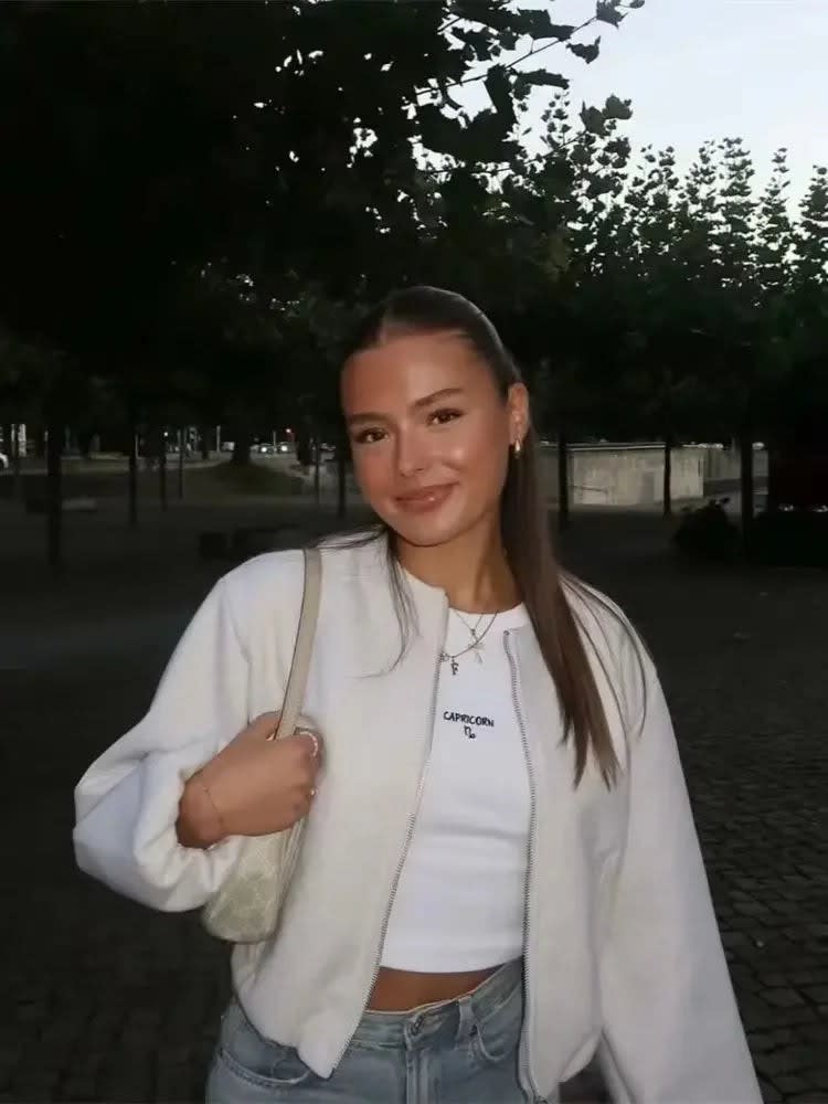 Zenaide Lightweight Cropped Bomber Jacket