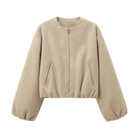 Zenaide Lightweight Cropped Bomber Jacket