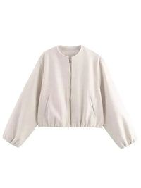 Zenaide Lightweight Cropped Bomber Jacket