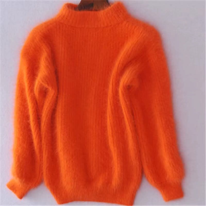 Zia Fuzzy Knit High Neck Pullover