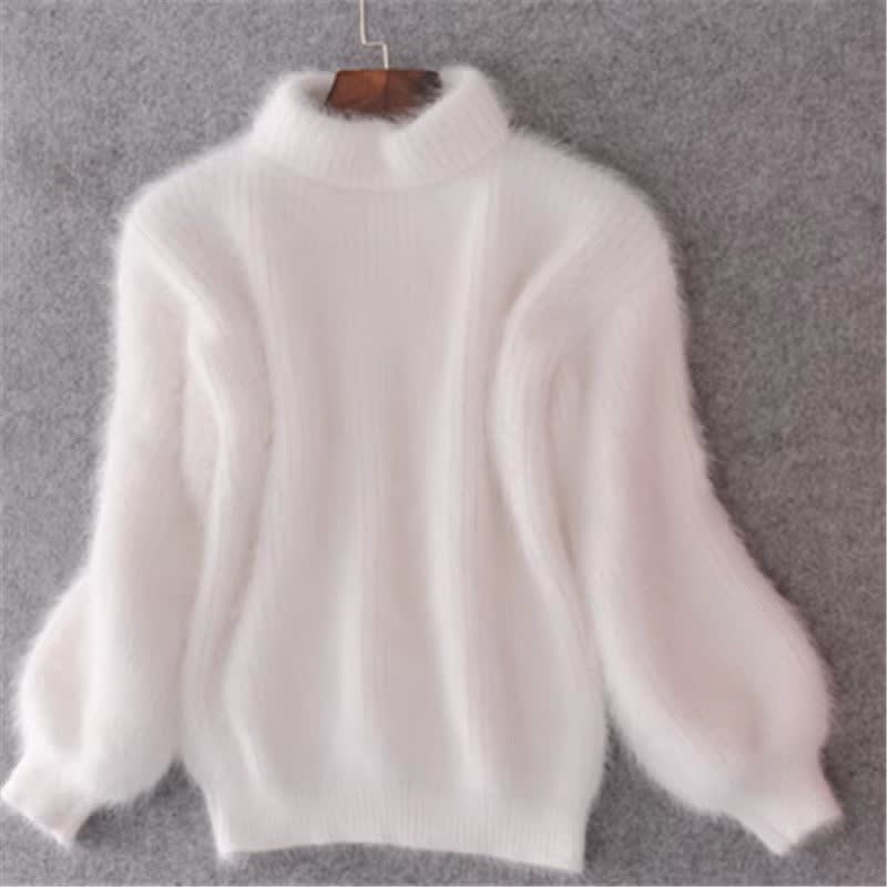 Zia Fuzzy Knit High Neck Pullover