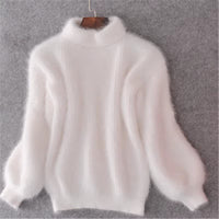 Zia Fuzzy Knit High Neck Pullover