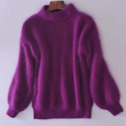 Zia Fuzzy Knit High Neck Pullover_8