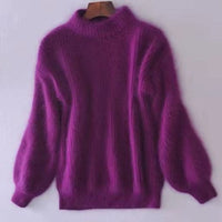 Zia Fuzzy Knit High Neck Pullover