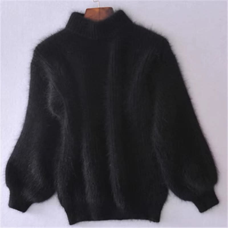 Zia Fuzzy Knit High Neck Pullover