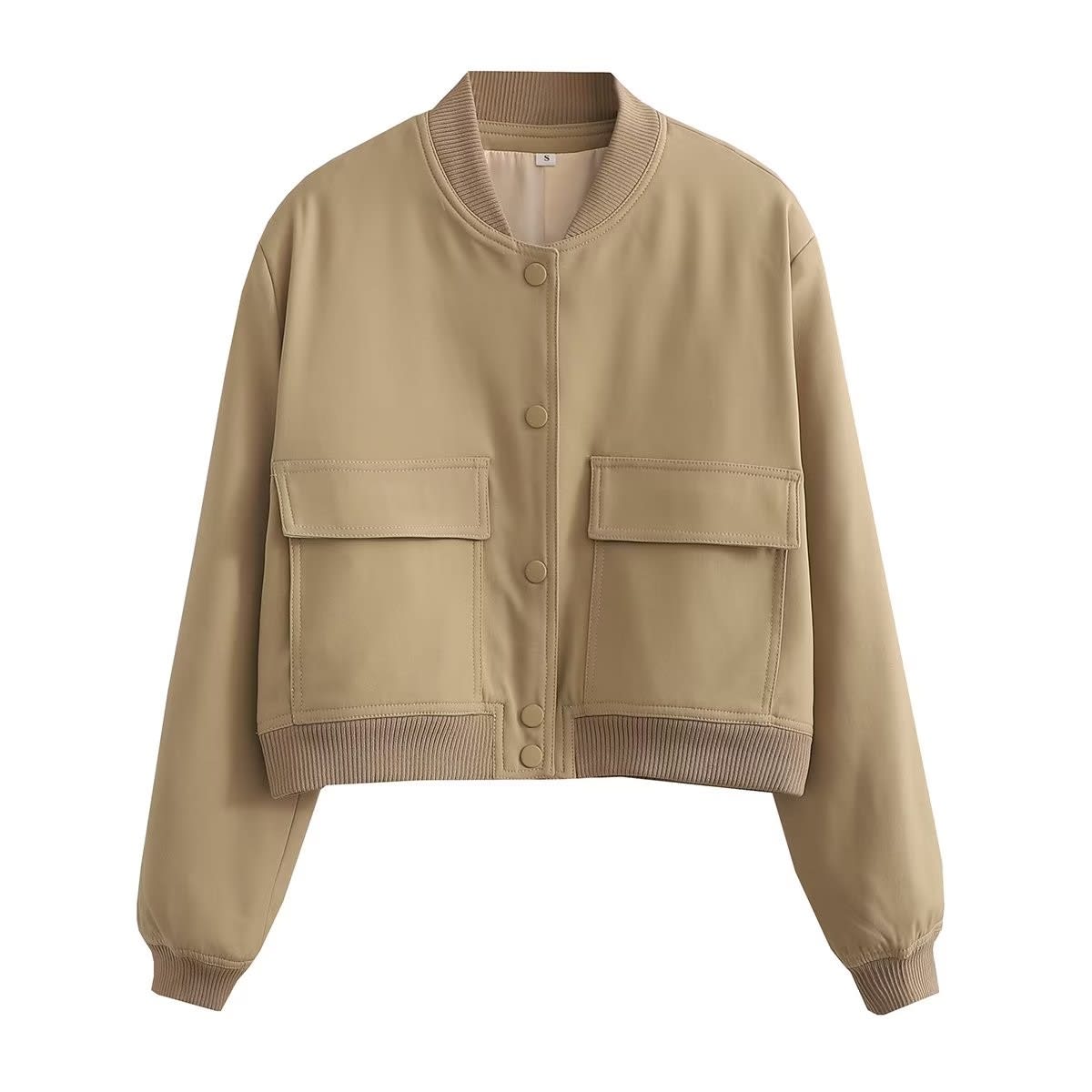 Fia Cropped Utility Bomber Jacket