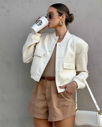 Fia Cropped Utility Bomber Jacket