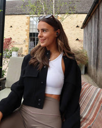 Fia Cropped Utility Bomber Jacket