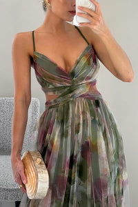 Samara V-Neck Watercolor Maxi Dress