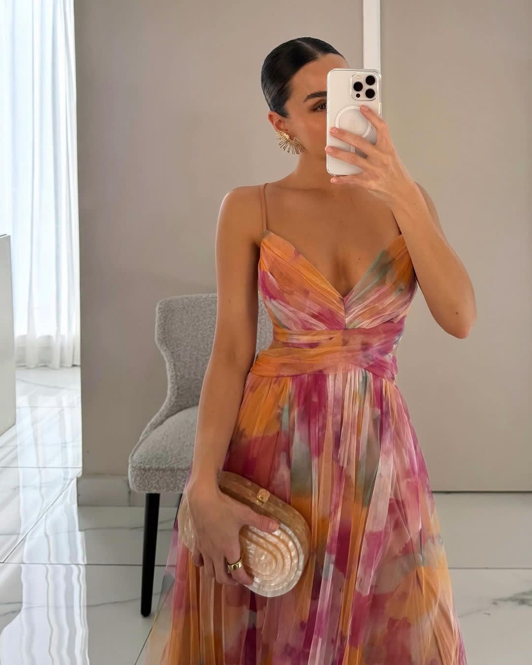 Samara V-Neck Watercolor Maxi Dress