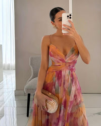 Samara V-Neck Watercolor Maxi Dress