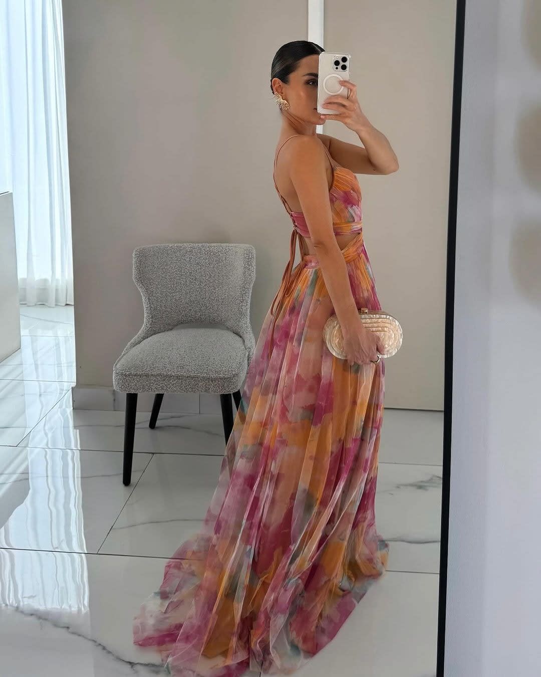 Samara V-Neck Watercolor Maxi Dress