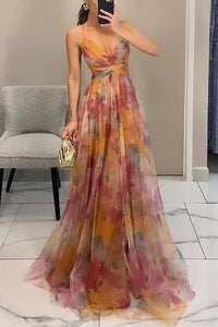 Samara V-Neck Watercolor Maxi Dress