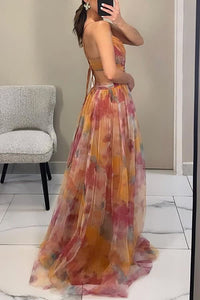 Samara V-Neck Watercolor Maxi Dress