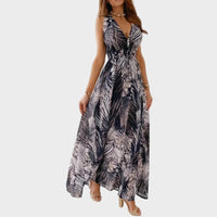Damaris Tropical Floral V-Neck Maxi Dress