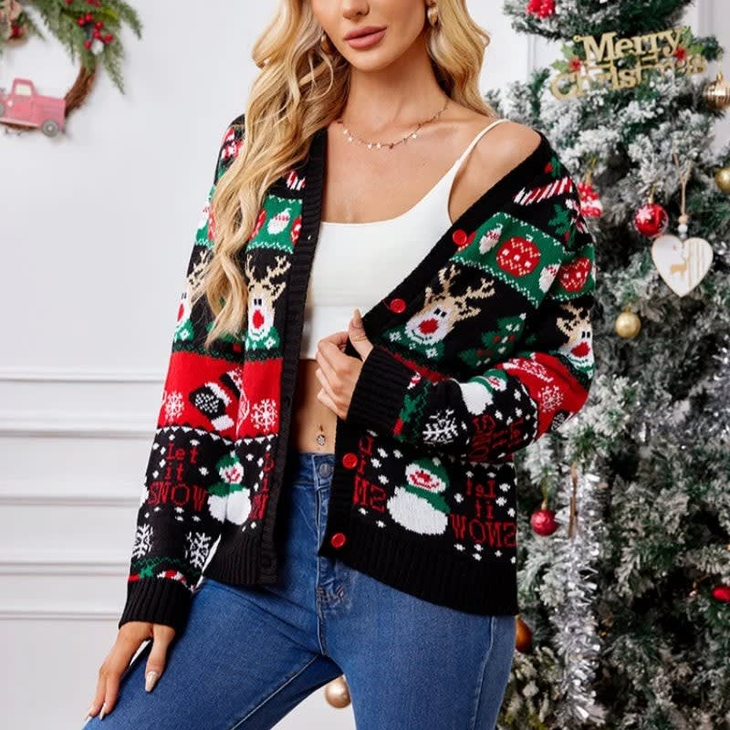 Aroha Christmas Reindeer Knit Cardigan