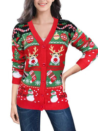 Aroha Christmas Reindeer Knit Cardigan