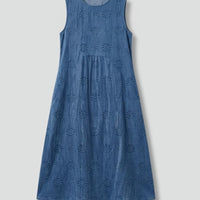Blythe Sleeveless Embroidered Midi Dress with Pockets