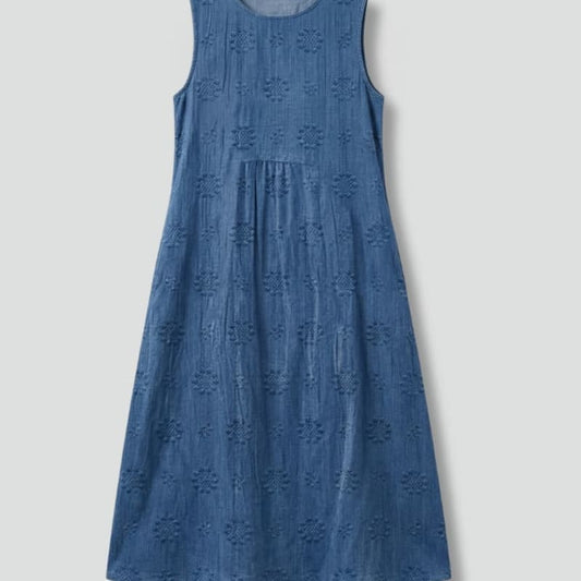 Blythe Sleeveless Embroidered Midi Dress with Pockets_1