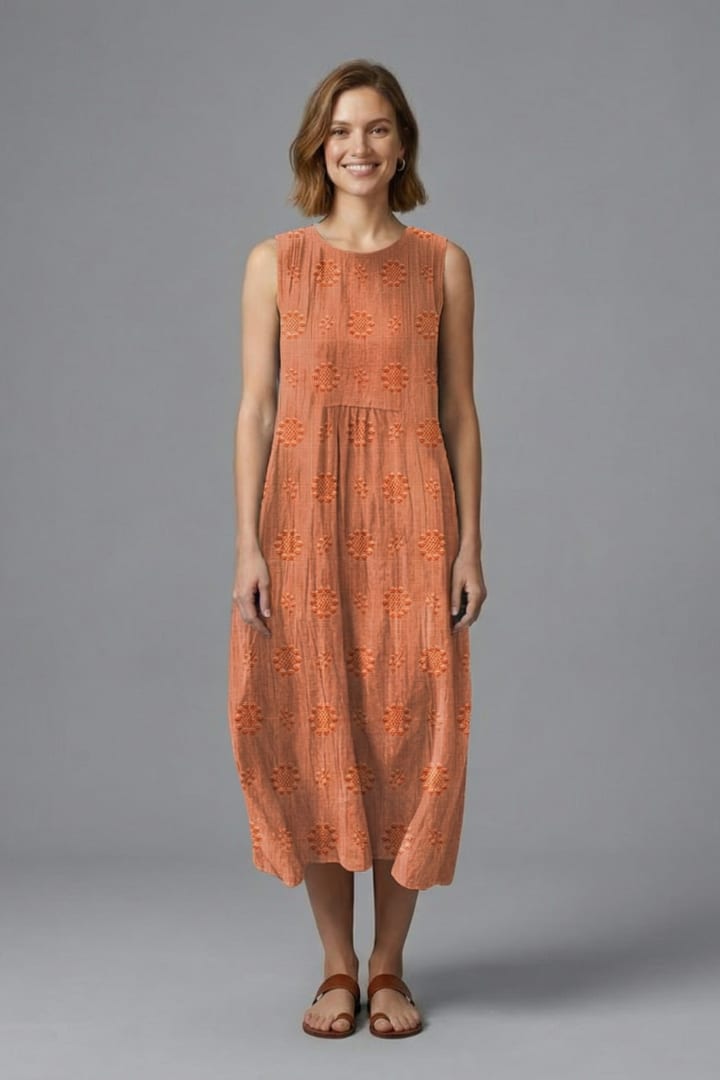 Blythe Sleeveless Embroidered Midi Dress with Pockets_10