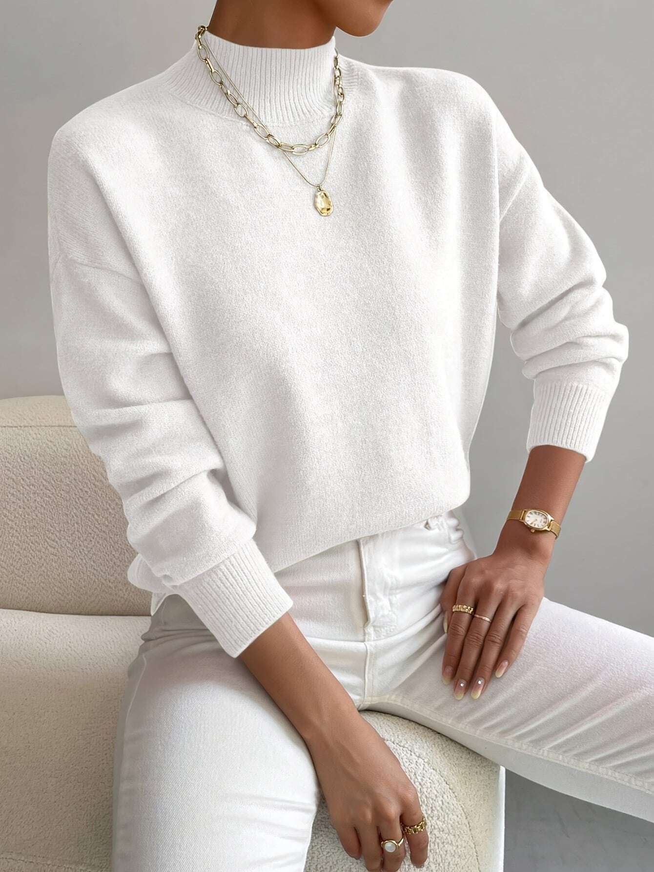 Maeryn Relaxed Mock Neck Sweater