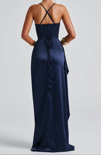 Eabha Satin High Slit Evening Maxi Dress