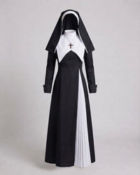 Marianne Nun Costume Midi Dress with Veil and Cross Pendant
