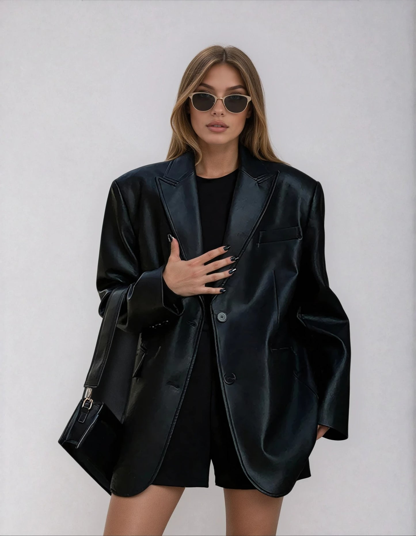 Ulrike Oversized Faux Leather Blazer_1