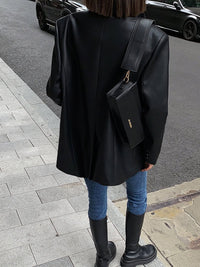 Ulrike Oversized Faux Leather Blazer