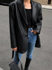 Ulrike Oversized Faux Leather Blazer